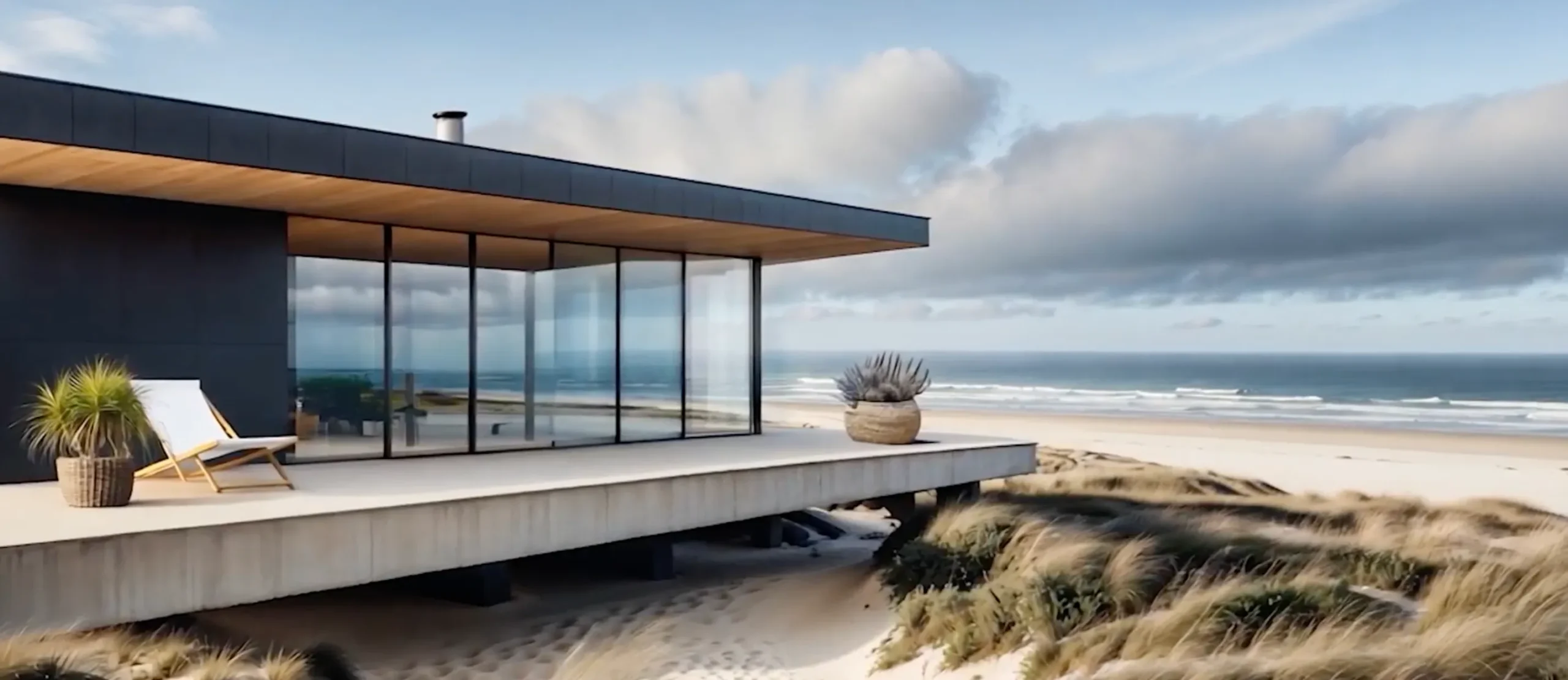 The S14 Drift Concept: a beautiful beach house meets the tide with glass and metal