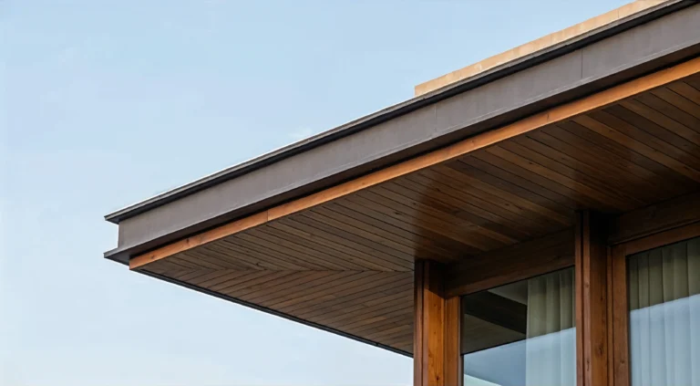 wooden panel details of the architecture